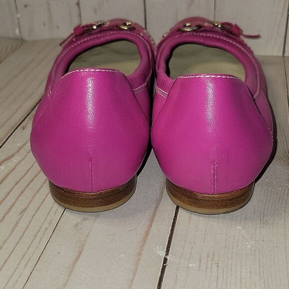 AGL ATTILIO GUISTI LEOMBRUNI 35 EU 5 US Ballet Flats Fuchsia Pink Leather ITALY - Picture 3 of 13